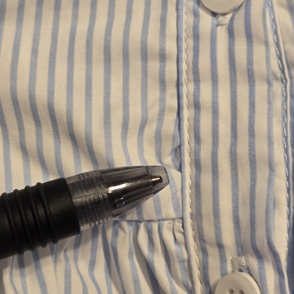 Sofie The Label Womens Cotton Blue White Pinstripe Ruffled Collar Dress Coquette - Picture 7 of 8